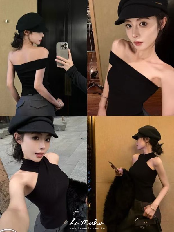單扭結平口美背上衣